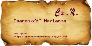 Csarankó Marianna névjegykártya