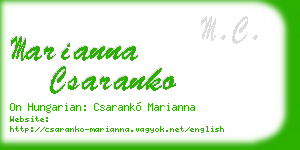 marianna csaranko business card