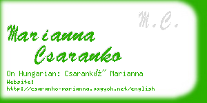 marianna csaranko business card